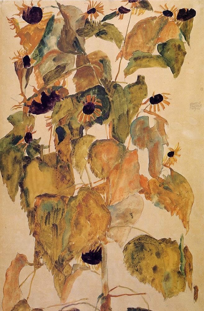 Egon Schiele Sunflowers